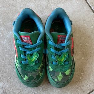 Puma Kids Green and Red Camouflage Sneakers